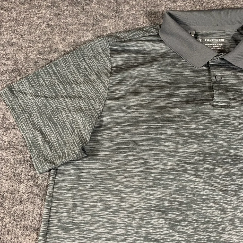 Under Armour Shirt Mens 2XL XXL Grey The Performance Polo Short Sleeve‎ Loose